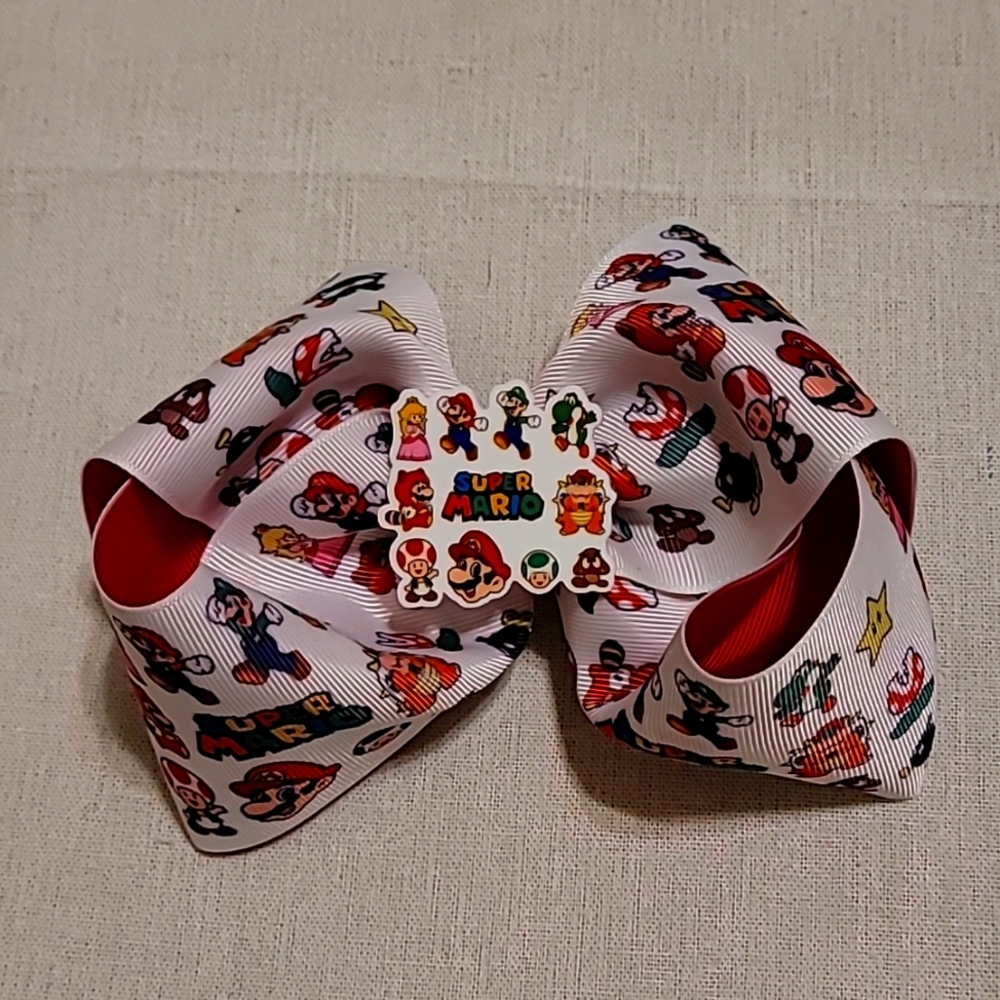 Super Mario Hand Made Hair Bow